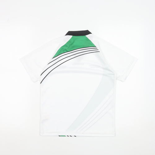 O'Neills Boys White Green LGFA Jersey 9-10 Years V-Neck Sports T-Shirt