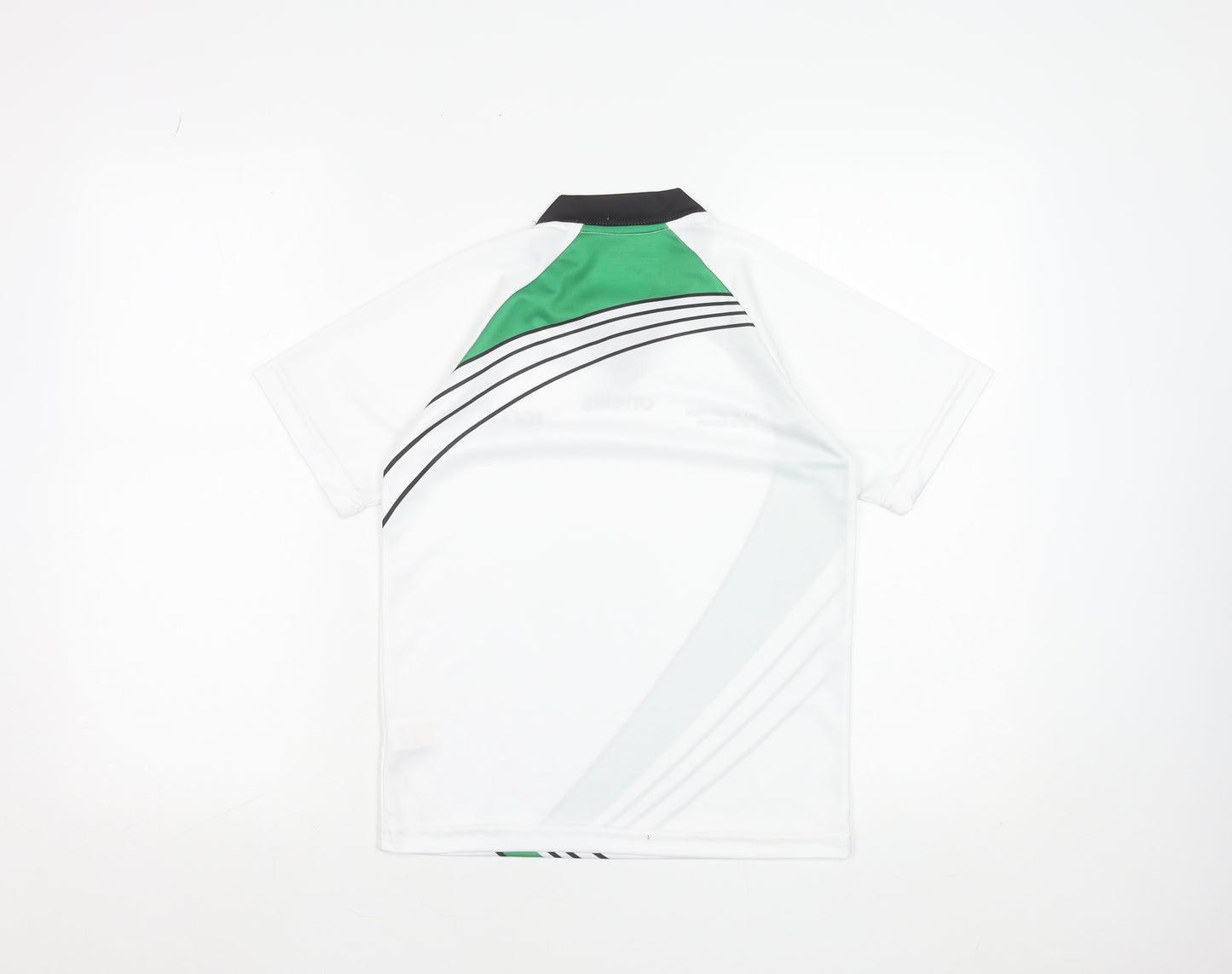 O'Neills Boys White Green LGFA Jersey 9-10 Years V-Neck Sports T-Shirt