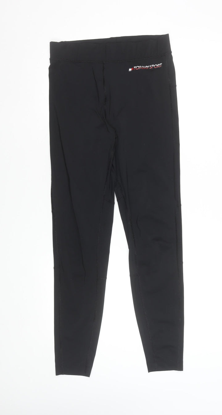 Tommy Sport Women's Black S Leggings Stretch Activewear Trousers