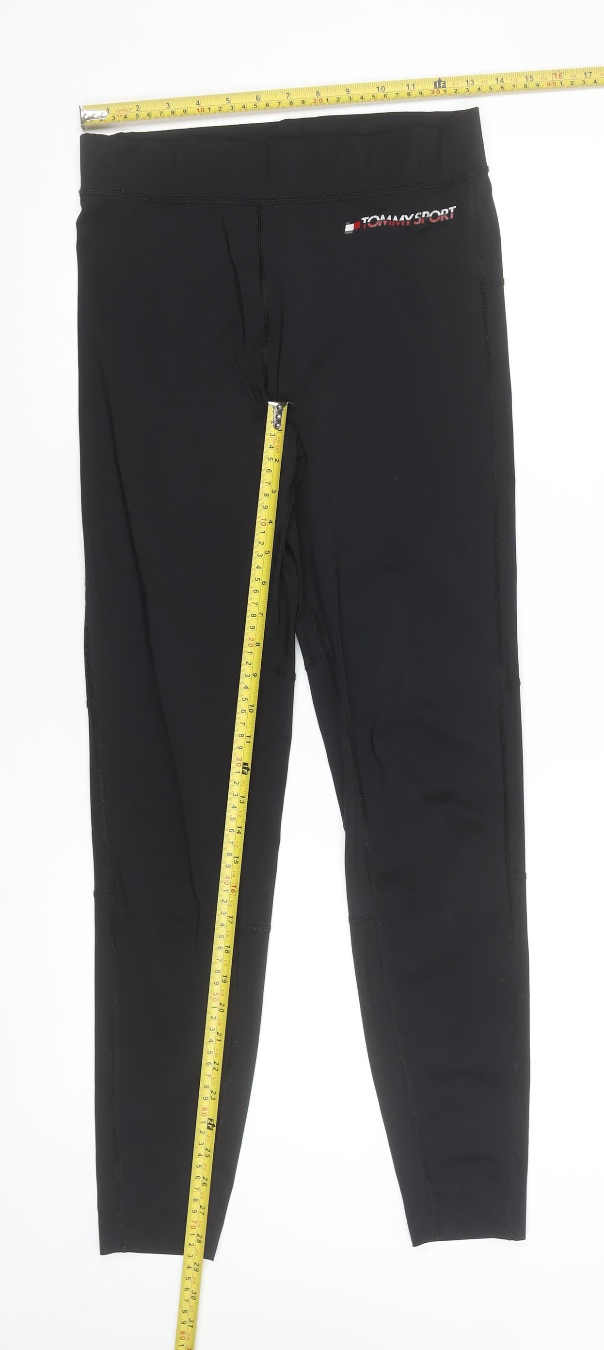Tommy Sport Women's Black S Leggings Stretch Activewear Trousers
