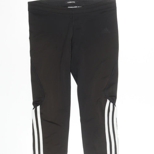 Adidas Women's Black Capri Leggings Size 12 Clima365 Stretch Activewear