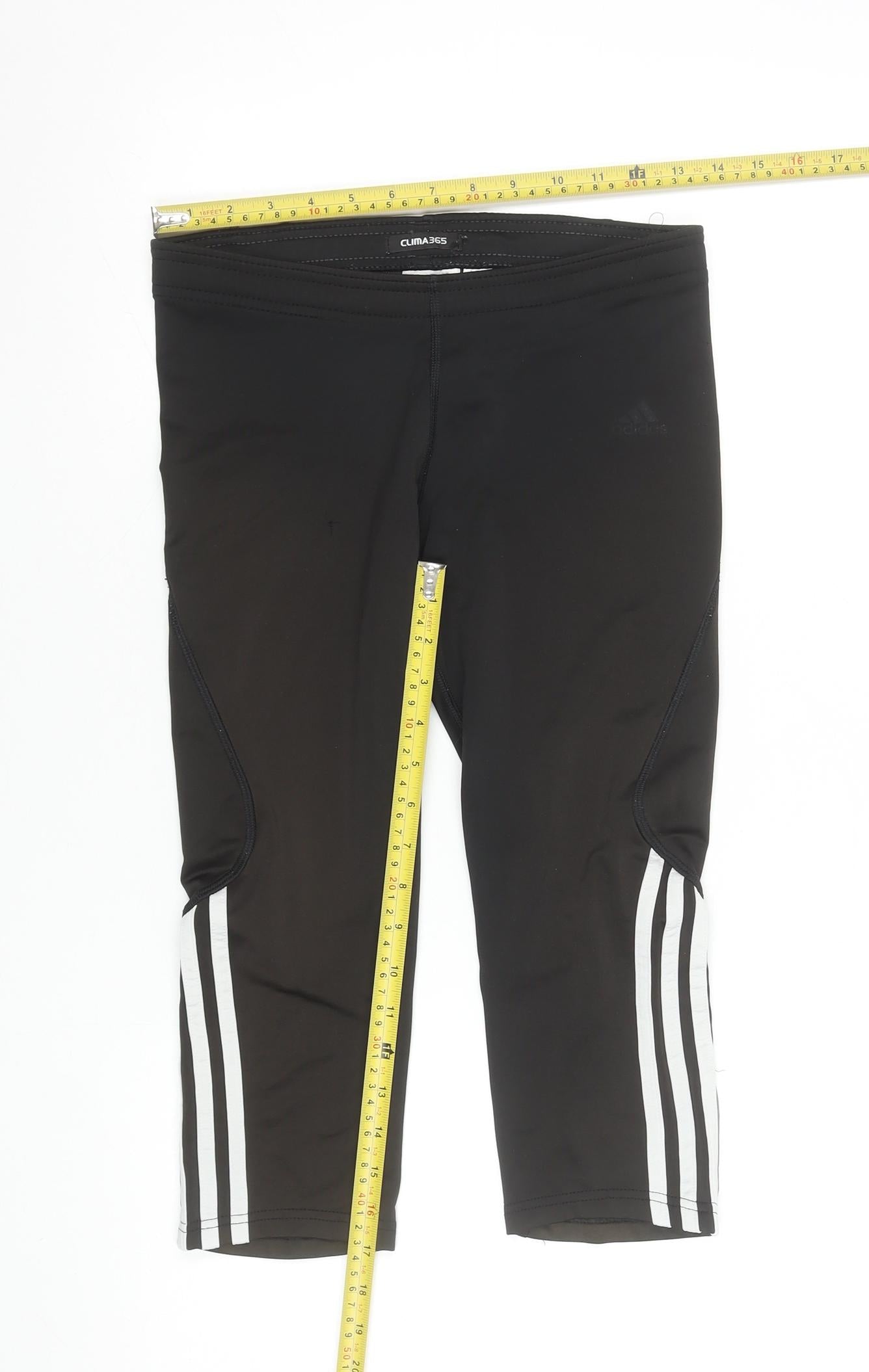 Adidas Women's Black Capri Leggings Size 12 Clima365 Stretch Activewear