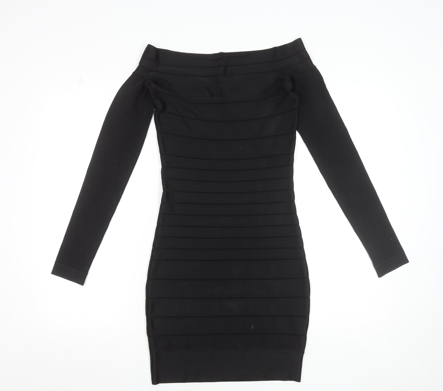 French Connection Women's Black Size 8 Off Shoulder Bodycon Dress