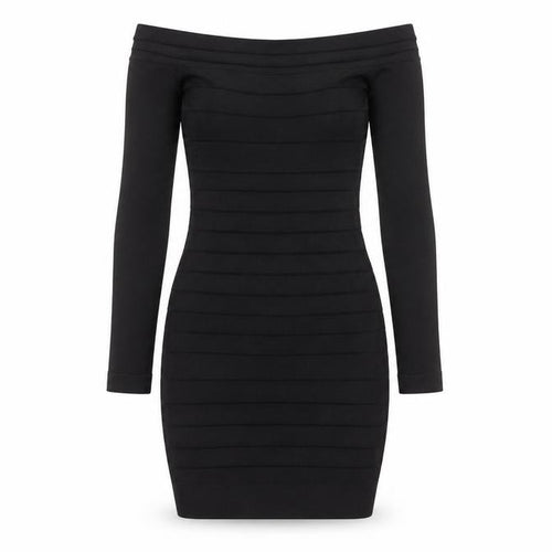 French Connection Women's Black Size 8 Off Shoulder Bodycon Dress