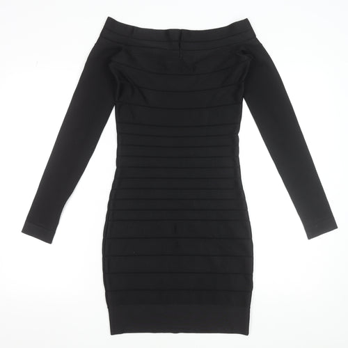 French Connection Women's Black Size 8 Off Shoulder Bodycon Dress