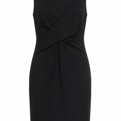 Topshop Women’s Black Sheath Sleeveless Ruched Knee Length Dress Size 8