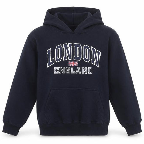 16Sixty Boys Navy London England Pullover Hoodie 11/12 Years Cotton Blend