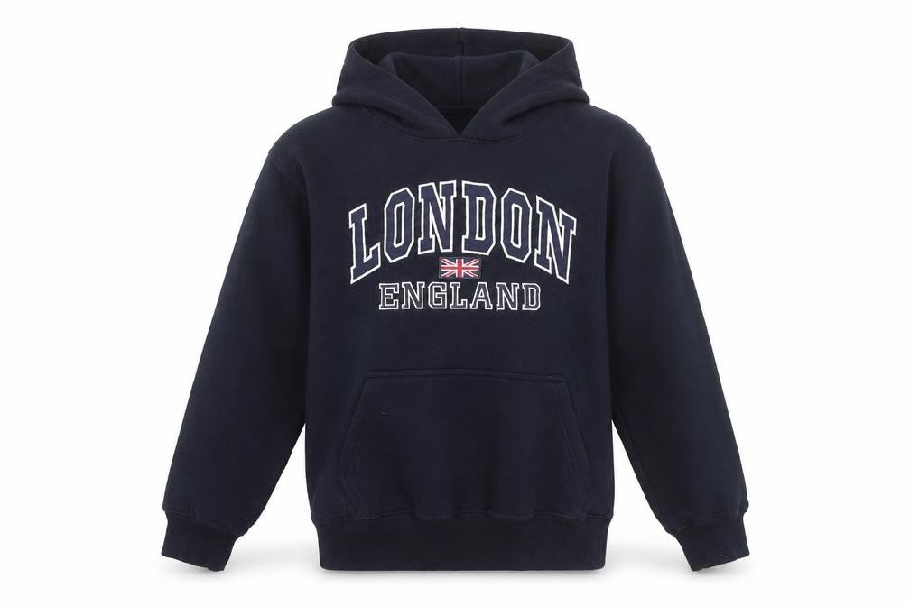 16Sixty Boys Navy London England Pullover Hoodie 11/12 Years Cotton Blend
