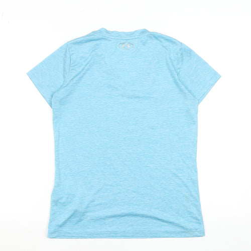 Under Armour Womens Blue HeatGear V-Neck T-Shirt XS Loose Fit Gym Top