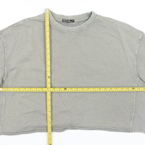 Dunnes Women Grey Cotton Cropped Pullover Sweatshirt L