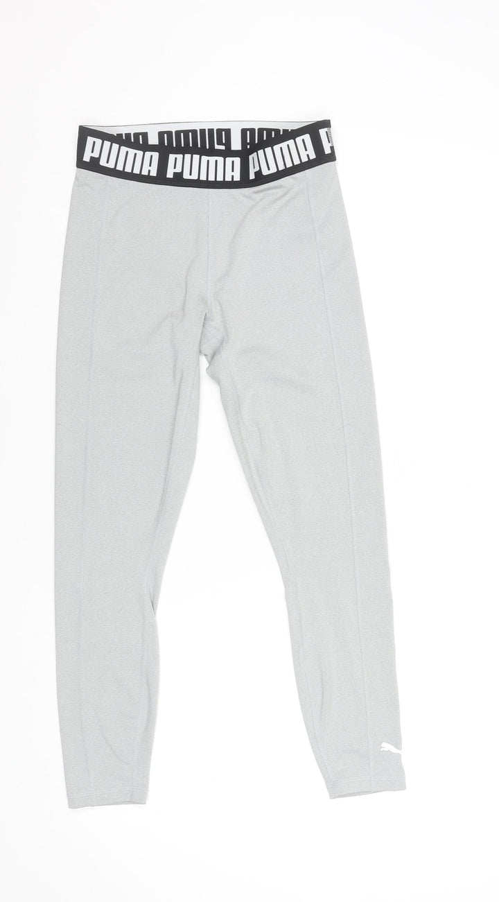 Puma Womens Grey Small Elastic Waist Gym Leggings