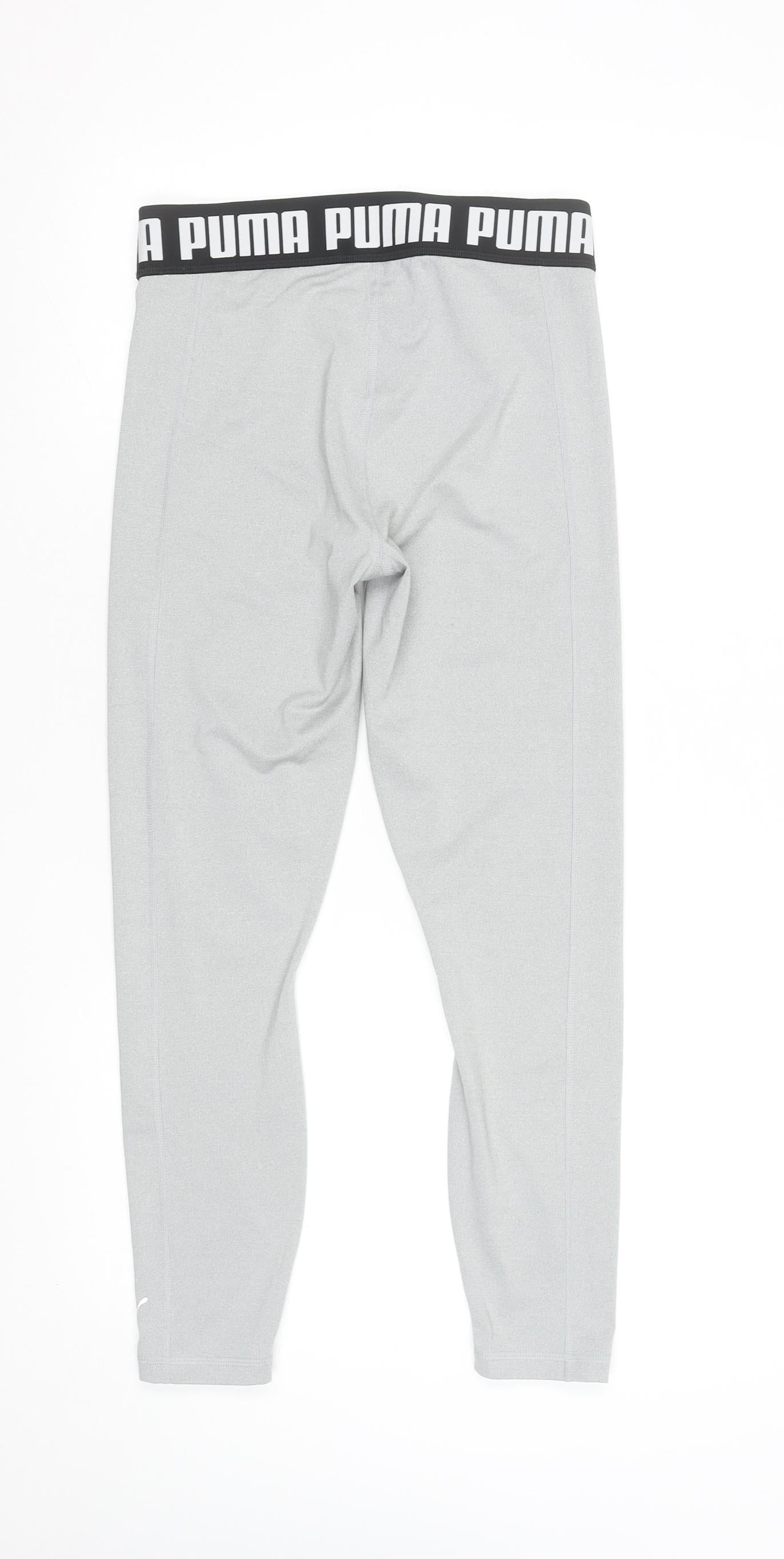 Puma Womens Grey Small Elastic Waist Gym Leggings