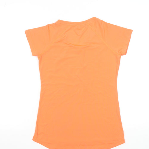 Nike Womens Orange Dri-FIT V-Neck Short Sleeve T-Shirt Size S