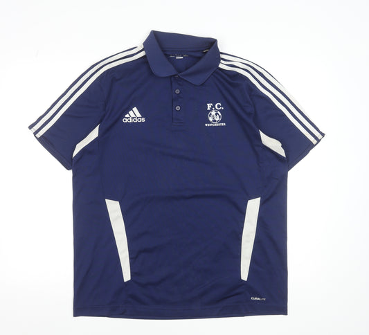 Adidas Men’s Blue 2XL Climalite Football Polo Shirt