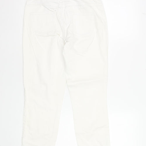 Vila Women White Slim Ankle Zip Jeans Size M