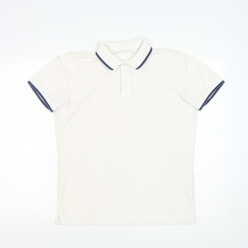 UNIQLO Men's White Polo Shirt L Short Sleeve Polyester Casual