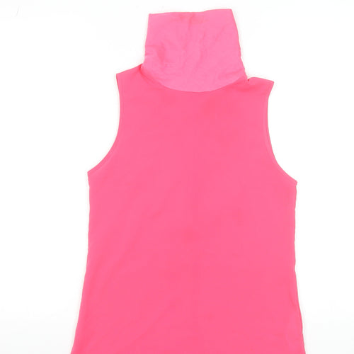 French Connection Women's Pink Sleeveless Roll Neck Tank Top XS