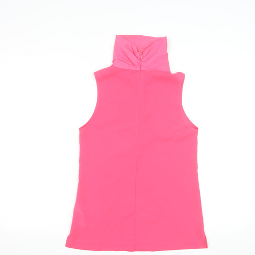 French Connection Women's Pink Sleeveless Roll Neck Tank Top XS