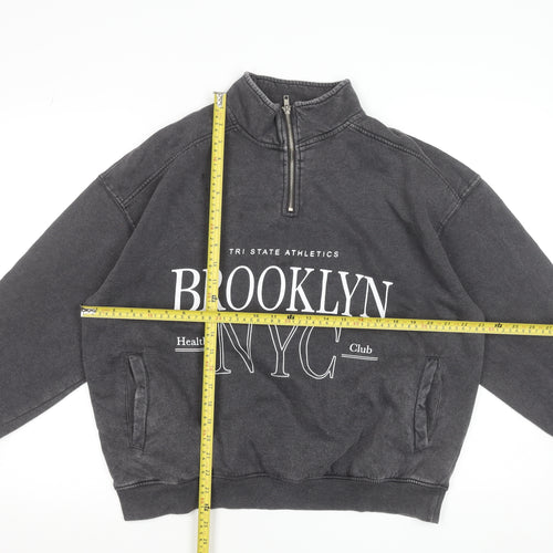Dunnes Women’s Charcoal 1/4 Zip Brooklyn NYC Sweatshirt Size M