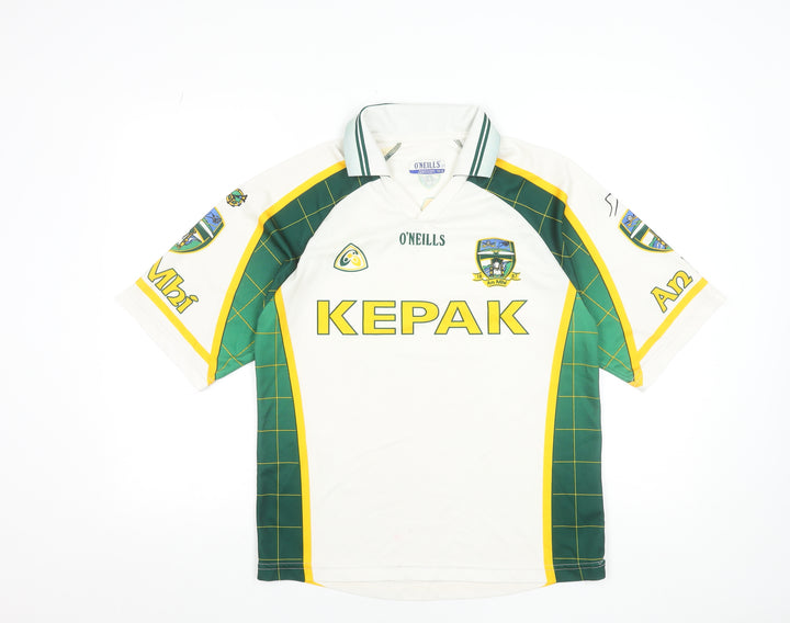 O'Neills Boys White Green Football Jersey 13-14 Years Collared Sports Top