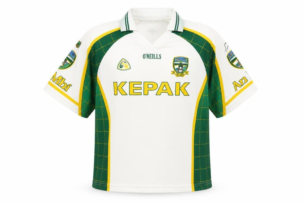 O'Neills Boys White Green Football Jersey 13-14 Years Collared Sports Top