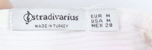 Stradivarius Womens Beige Tie Dye Long Sleeve Bodysuit Size 12