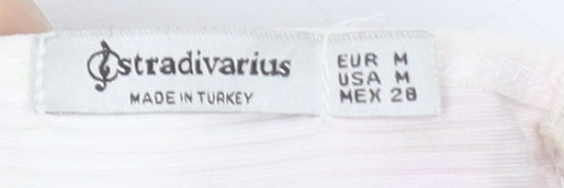 Stradivarius Womens Beige Tie Dye Long Sleeve Bodysuit Size 12