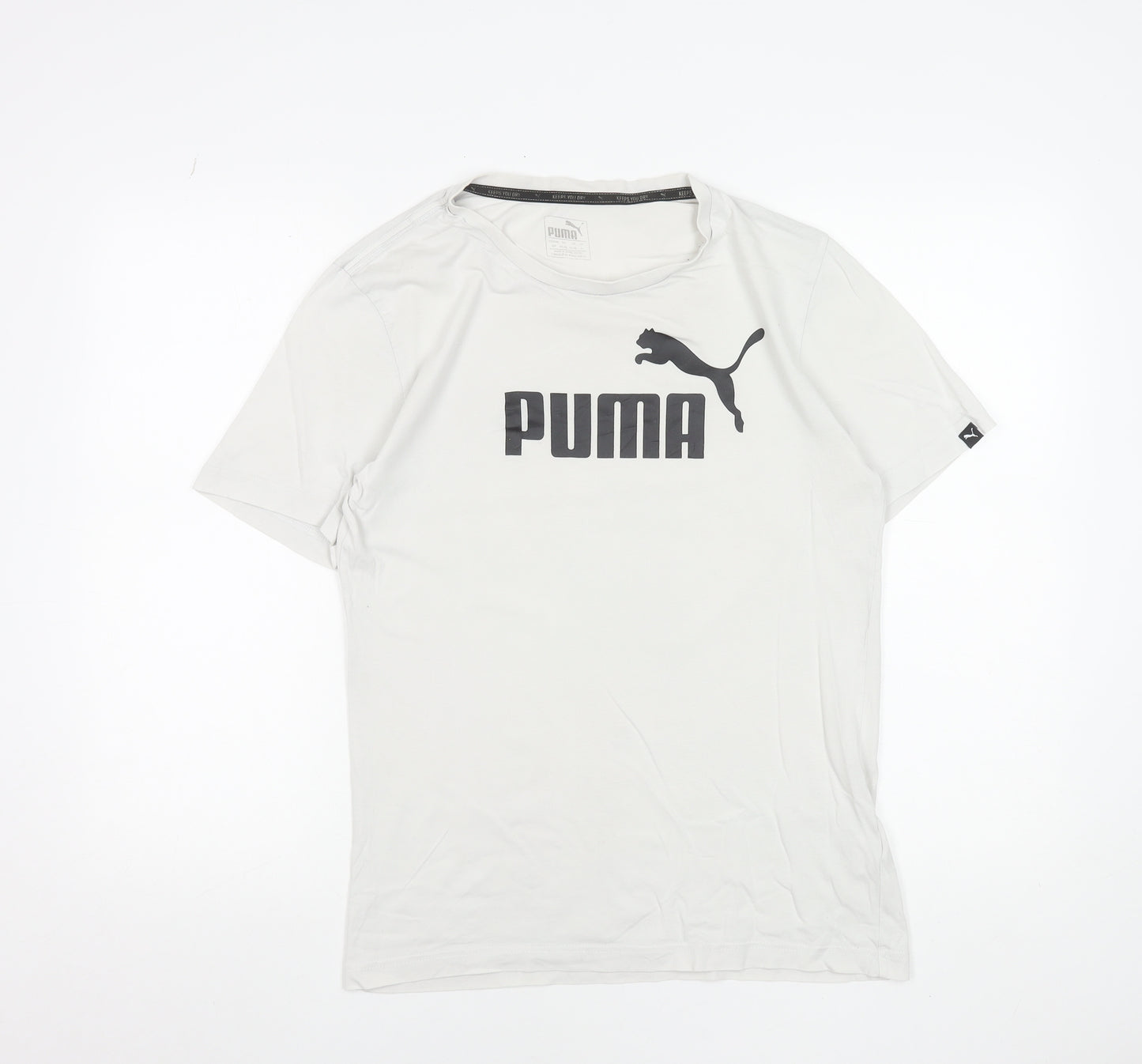 Puma Men's White Short Sleeve Sports Crew Neck T-Shirt Size S