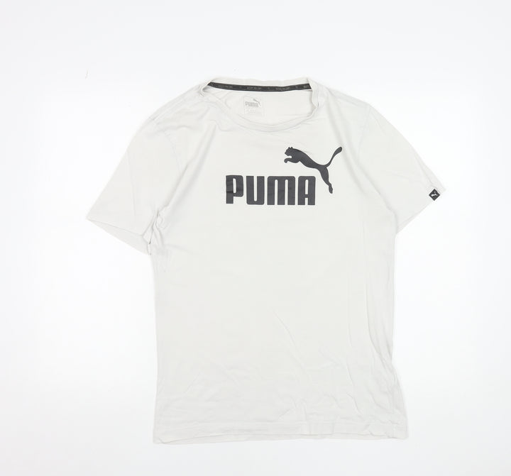 Puma Men's White Short Sleeve Sports Crew Neck T-Shirt Size S