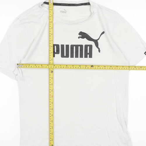 Puma Men's White Short Sleeve Sports Crew Neck T-Shirt Size S
