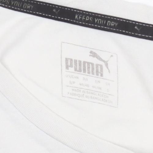 Puma Men's White Short Sleeve Sports Crew Neck T-Shirt Size S