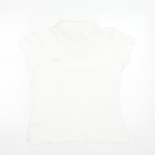 Reebok Women's White Polo Shirt Size 14 Short Sleeve Cotton