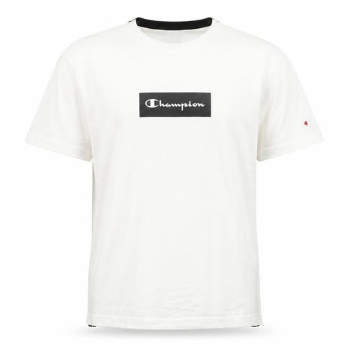 Champion Men's White Small Logo Graphic Short Sleeve T-Shirt