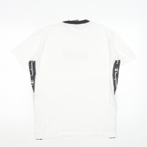 Champion Men's White Small Logo Graphic Short Sleeve T-Shirt