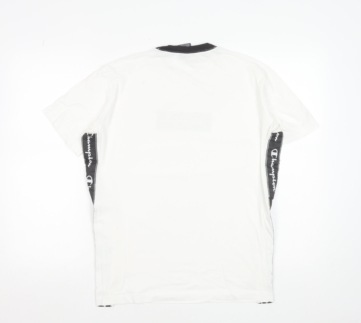 Champion Men's White Small Logo Graphic Short Sleeve T-Shirt