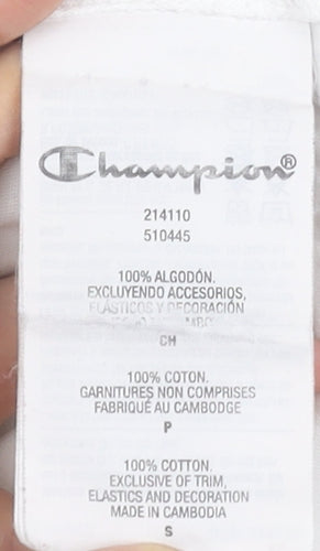 Champion Men's White Small Logo Graphic Short Sleeve T-Shirt