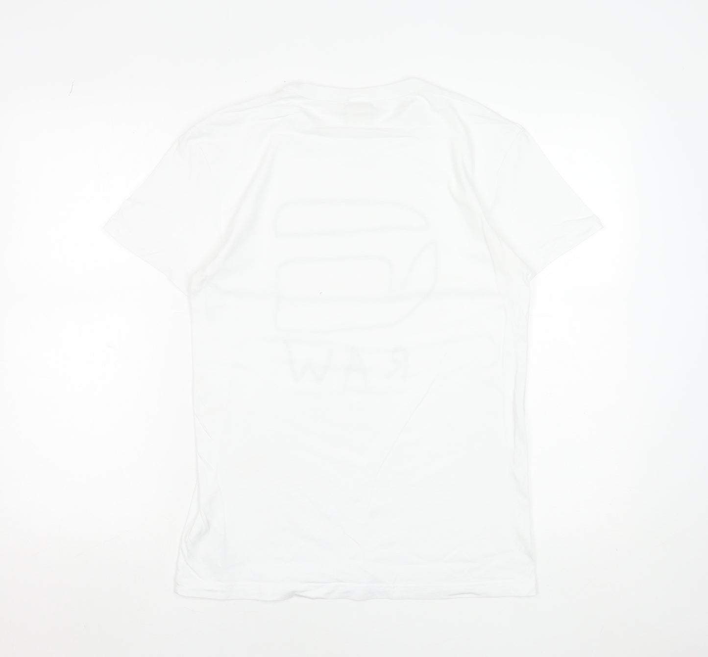 G-Star RAW Men's White Cotton Graphic Logo T-Shirt Size S