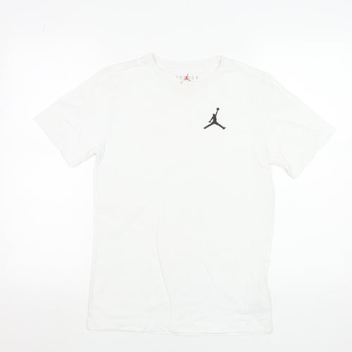 Jordan Teens White Cotton Crew Neck Short Sleeve Sports T-Shirt 12 Plus