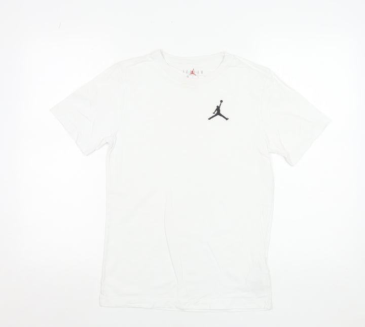 Jordan Teens White Cotton Crew Neck Short Sleeve Sports T-Shirt 12 Plus