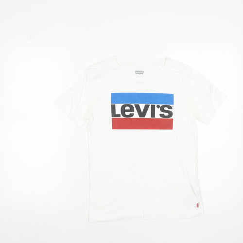 Levi's Boys White Graphic Logo Cotton T-Shirt 14 Years 164cm