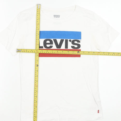 Levi's Boys White Graphic Logo Cotton T-Shirt 14 Years 164cm