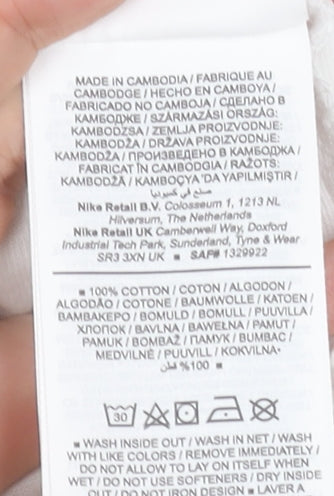 Nike Girls White Pink Graphic Logo T-Shirt Size L 146-156cm Cotton