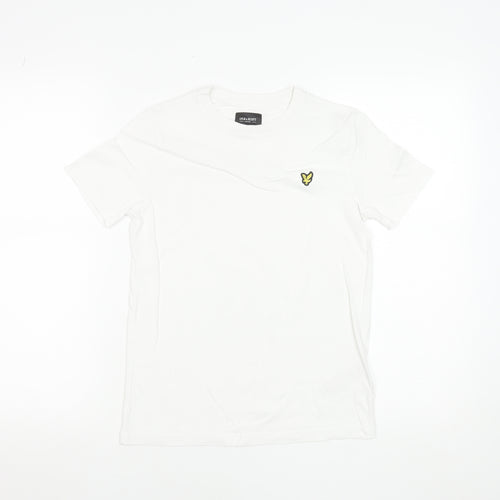Lyle & Scott Boys White 10-11 Years Cotton Crew Neck Logo T-Shirt