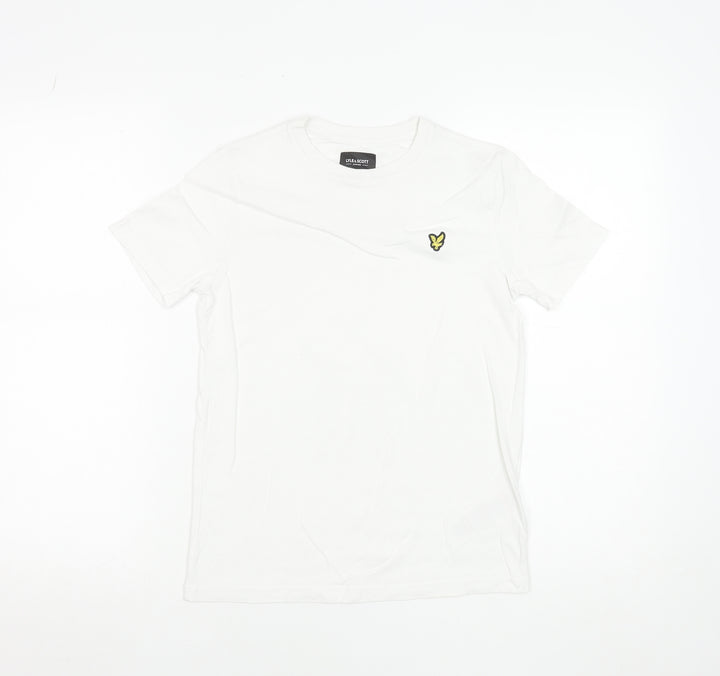 Lyle & Scott Boys White 10-11 Years Cotton Crew Neck Logo T-Shirt