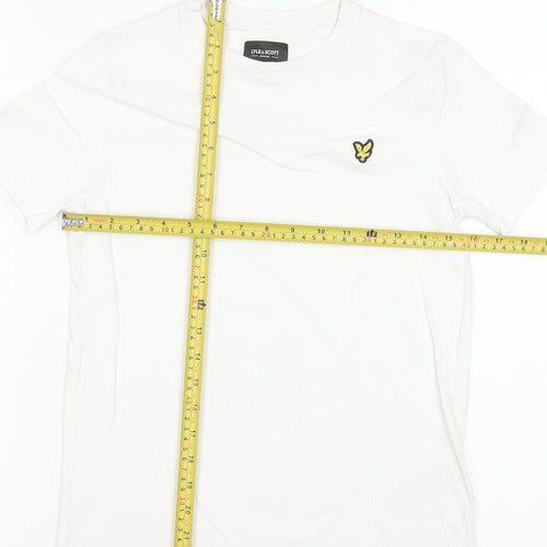 Lyle & Scott Boys White 10-11 Years Cotton Crew Neck Logo T-Shirt