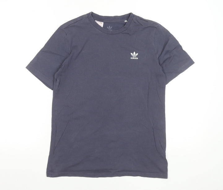 Adidas Boys Grey 12-13 Years Regular Fit Logo Cotton T-Shirt