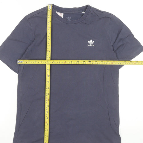 Adidas Boys Grey 12-13 Years Regular Fit Logo Cotton T-Shirt