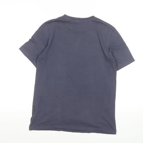 Adidas Boys Grey 12-13 Years Regular Fit Logo Cotton T-Shirt