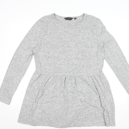 Dorothy Perkins Women’s Grey Long Sleeve Tunic Top UK 16