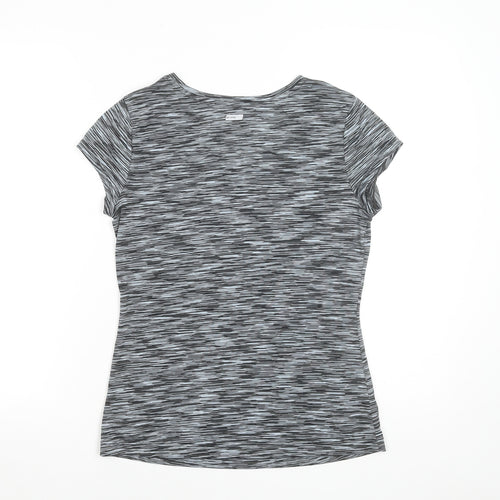 Athletic Works Womens Grey Short Sleeve V-Neck Sports T-Shirt Size S 8-10